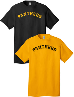 Custom Team/Mascot Print Short Sleeve Cotton T-Shirt - Black/Gold