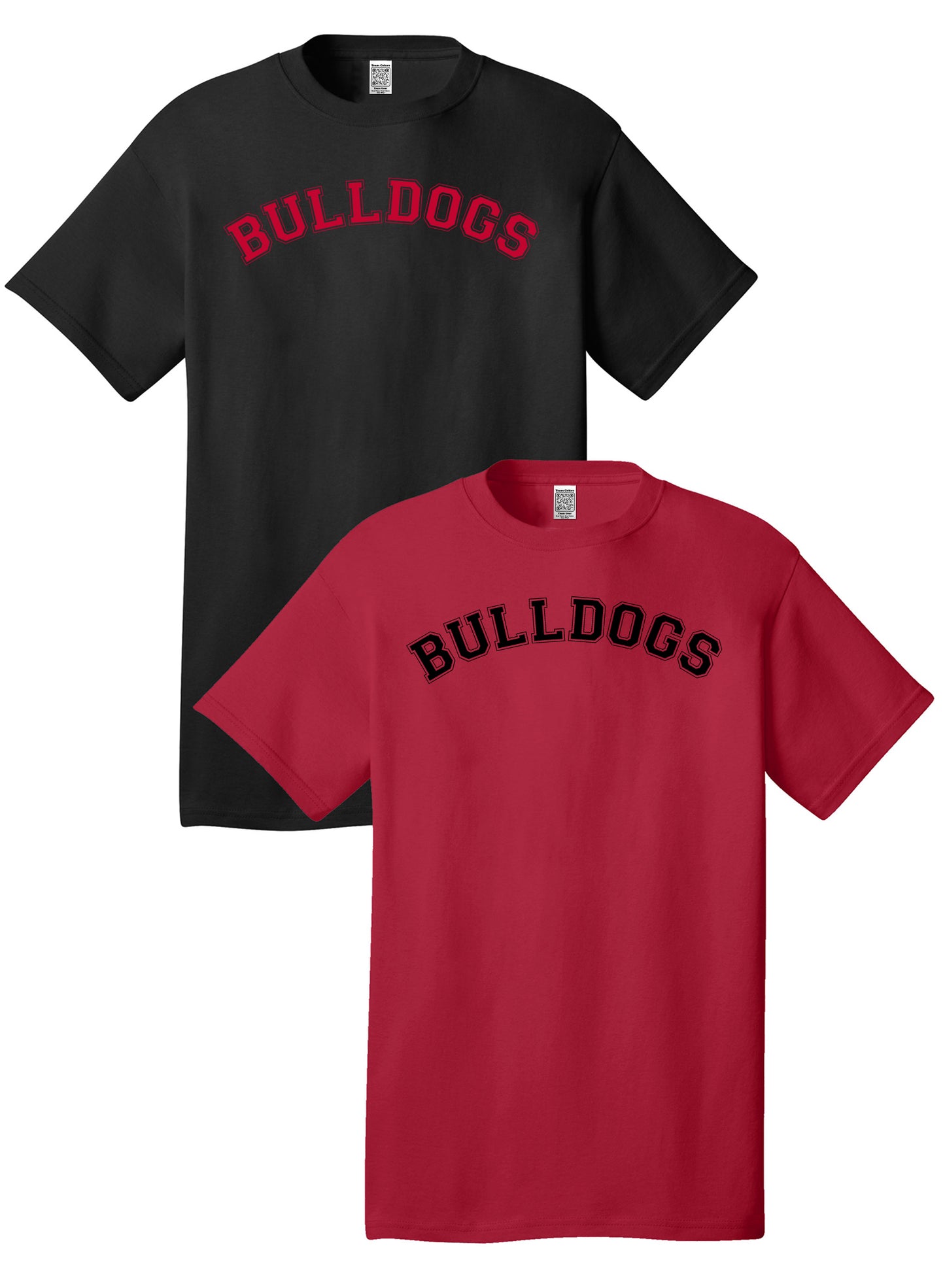 Custom Team/Mascot Print Short Sleeve Cotton T-Shirt – Red/Black