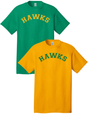 Custom Team/Mascot Print Short Sleeve Cotton T-Shirt - Green/Gold