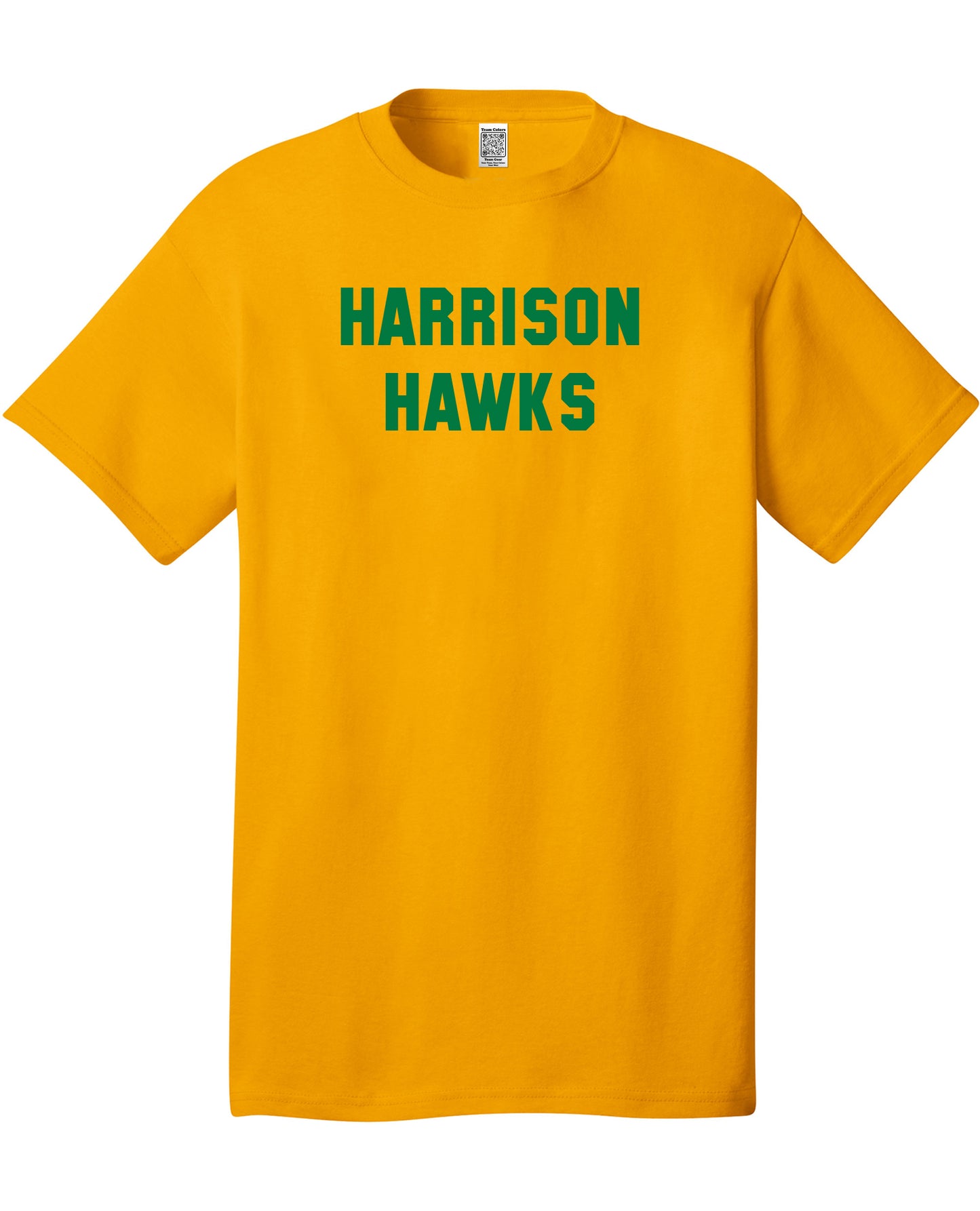 Custom Team/Mascot Print Short Sleeve Cotton T-Shirt - Green/Gold