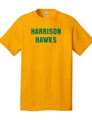 Custom Team/Mascot Print Short Sleeve Cotton T-Shirt - Green/Gold