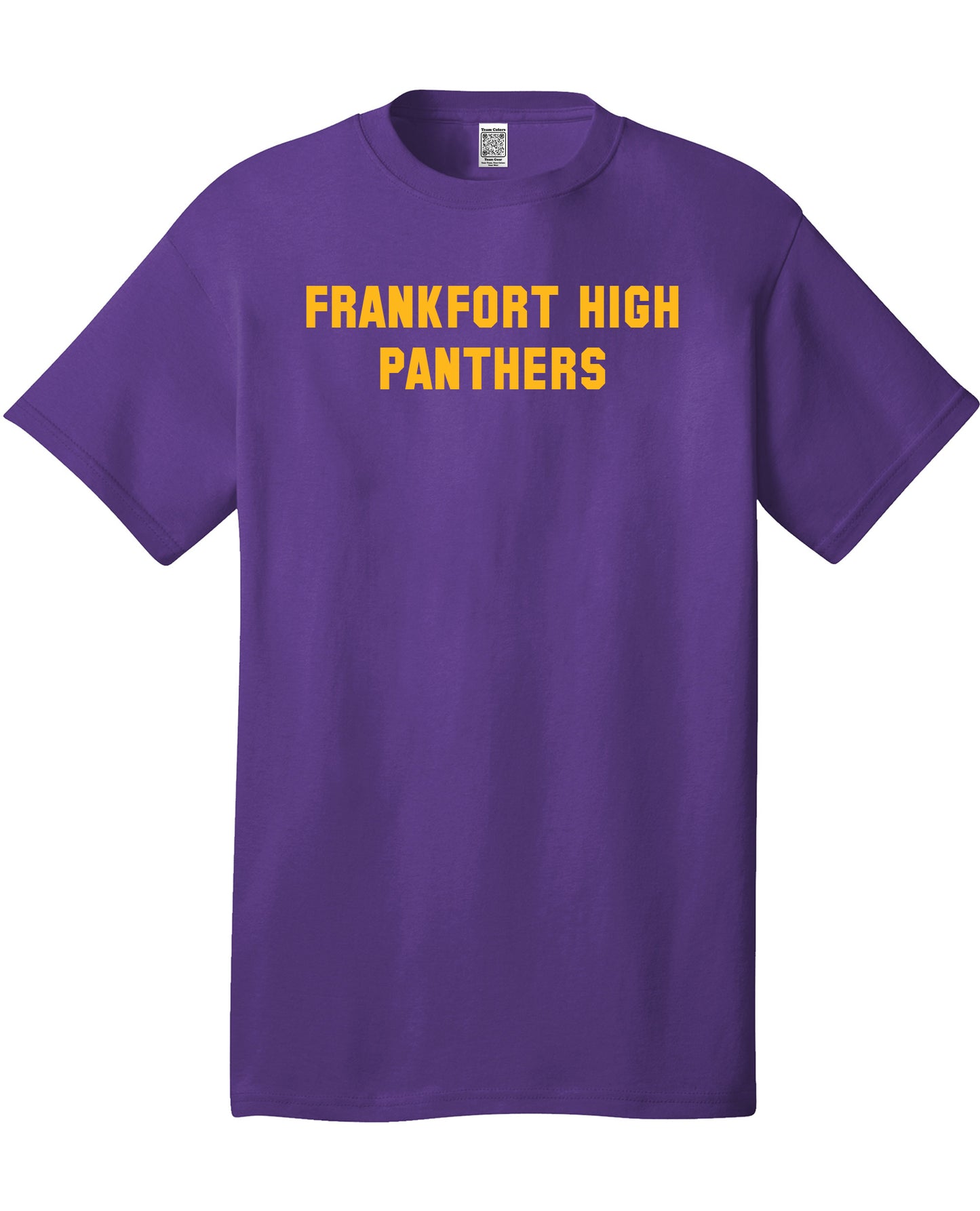 Custom Team/Mascot Print Short Sleeve Cotton T-Shirt - Purple/Gold