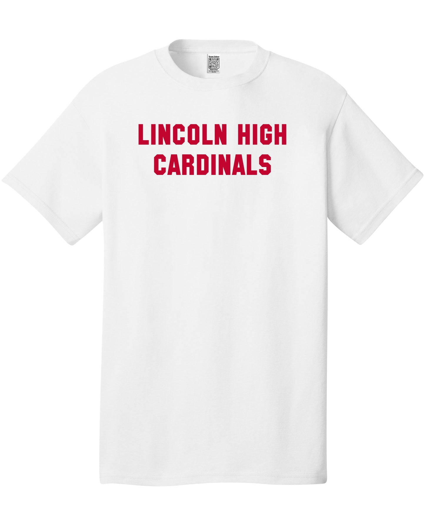 Custom Team/Mascot Print Short Sleeve Cotton T-Shirt - Red/White