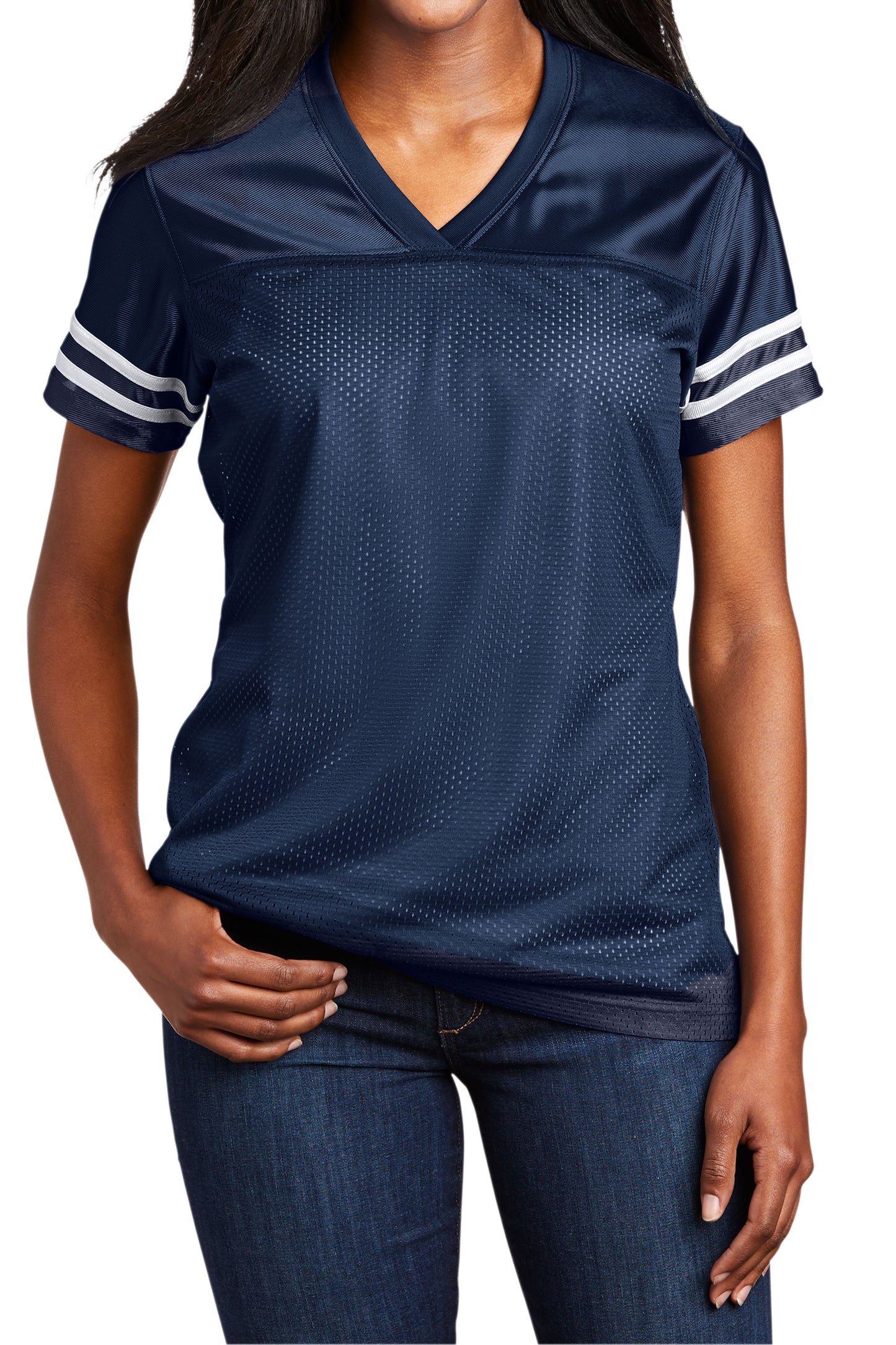 TCTG Team Spirit Womens Replica Jersey – College, Sports, High School & Fan Apparel - Navy/ White