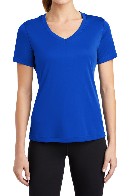 TCTG Team Spirit Womens Athletic Wicking V-Neck Tee – College, Sports, High School & Fan Apparel - Blue