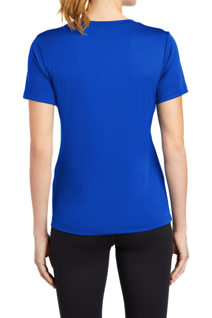 TCTG Team Spirit Womens Athletic Wicking V-Neck Tee – College, Sports, High School & Fan Apparel - Blue