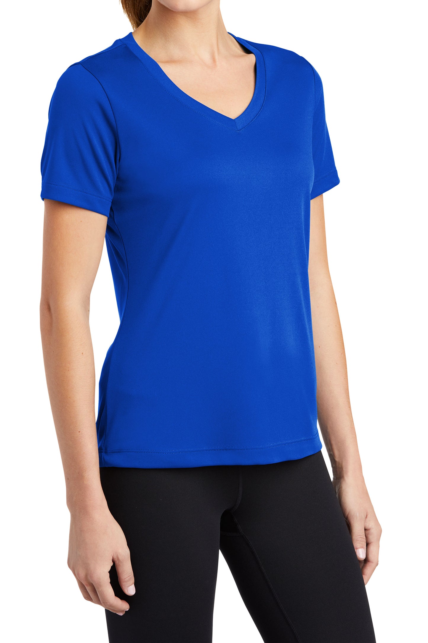 TCTG Team Spirit Womens Athletic Wicking V-Neck Tee – College, Sports, High School & Fan Apparel - Blue