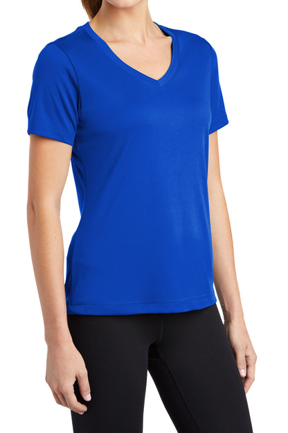 TCTG Team Spirit Womens Athletic Wicking V-Neck Tee – College, Sports, High School & Fan Apparel - Blue