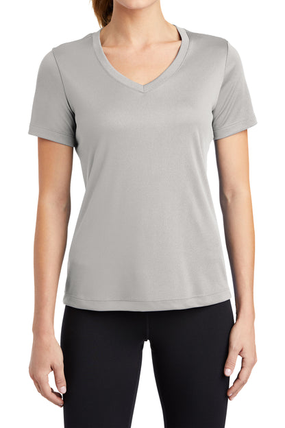 TCTG Team Spirit Womens Athletic Wicking V-Neck Tee – College, Sports, High School & Fan Apparel - Gray