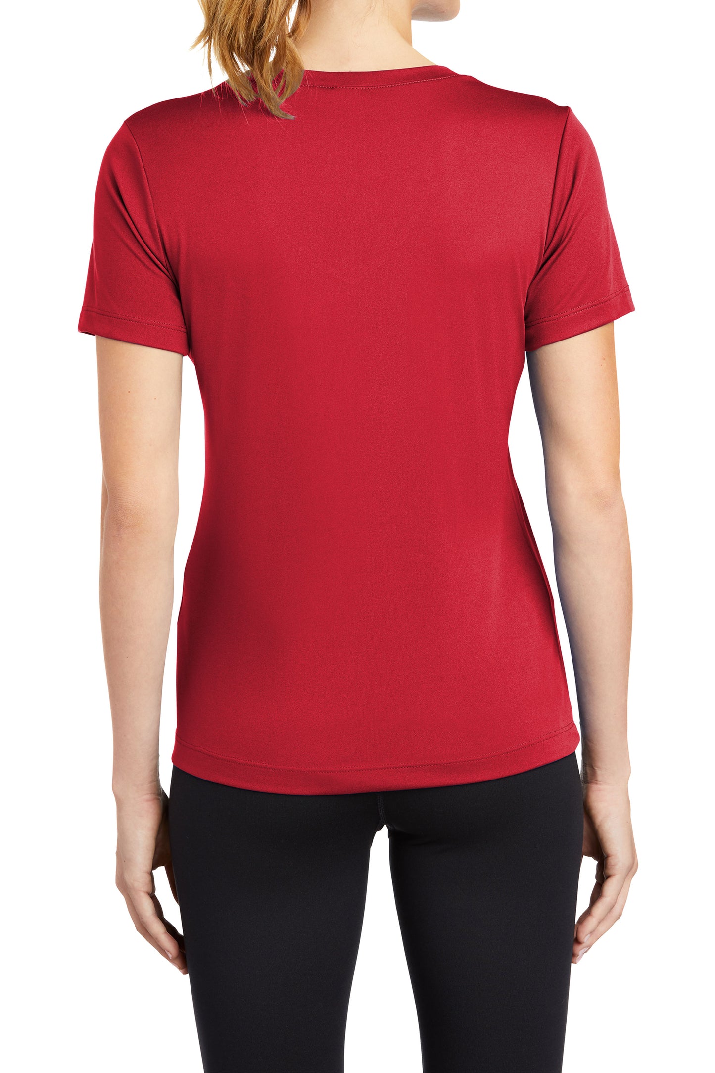 TCTG Team Spirit Womens Athletic Wicking V-Neck Tee – College, Sports, High School & Fan Apparel - Red