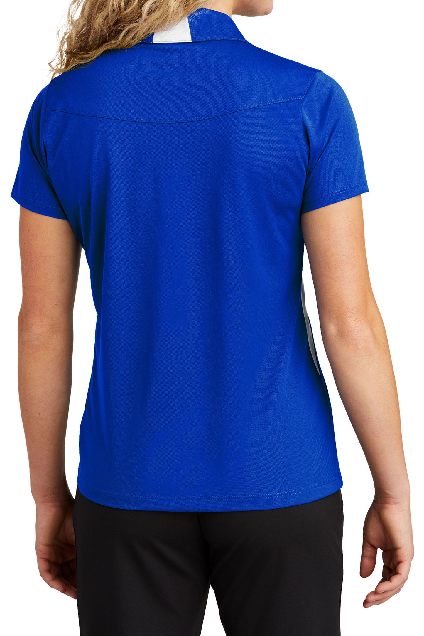 TCTG Team Spirit Ladies Wicking Colorblock Polo – College, Sports, High School & Fan Apparel - Blue/ White