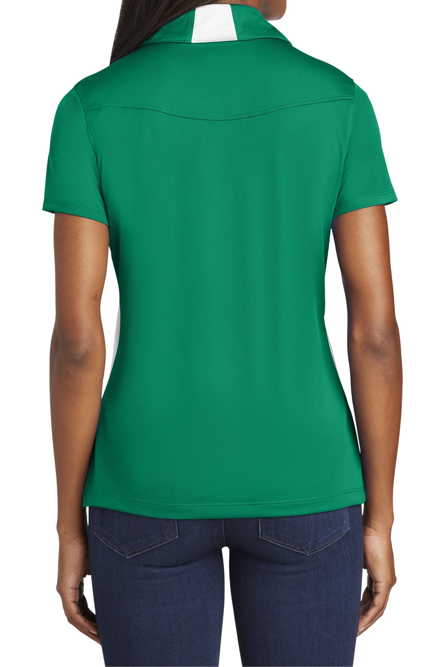 TCTG Team Spirit Ladies Wicking Colorblock Polo – College, Sports, High School & Fan Apparel - Green/ White