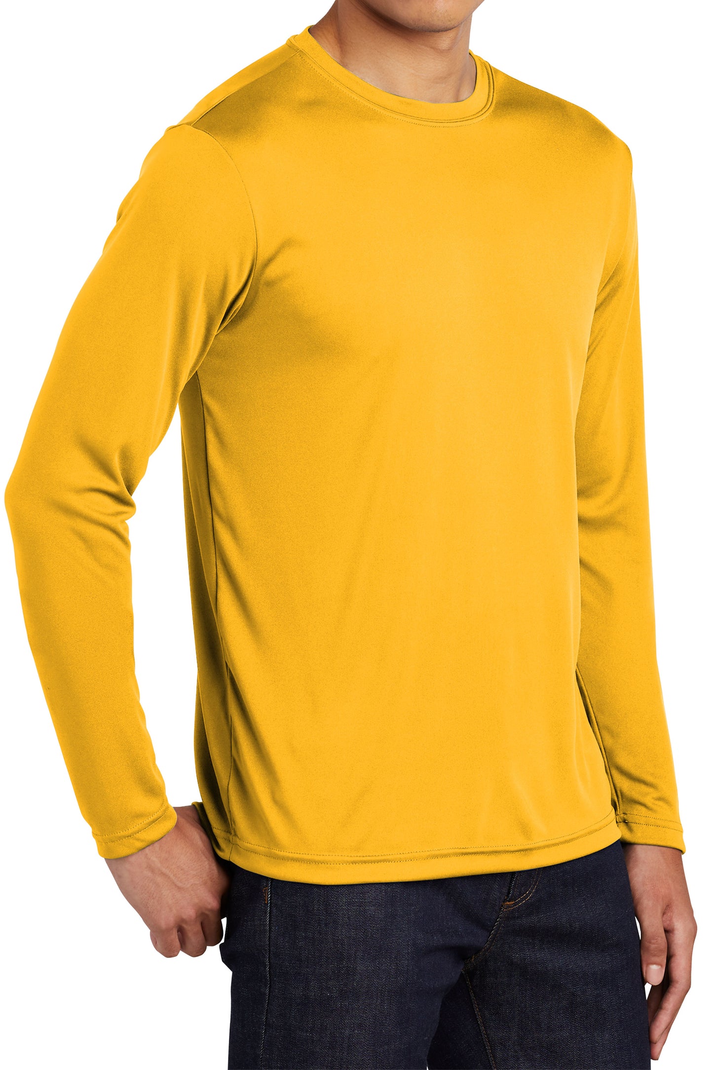 TCTG Team Spirit Athletic Wicking Long Sleeve Tee – College, Sports, High School & Fan Apparel - Gold