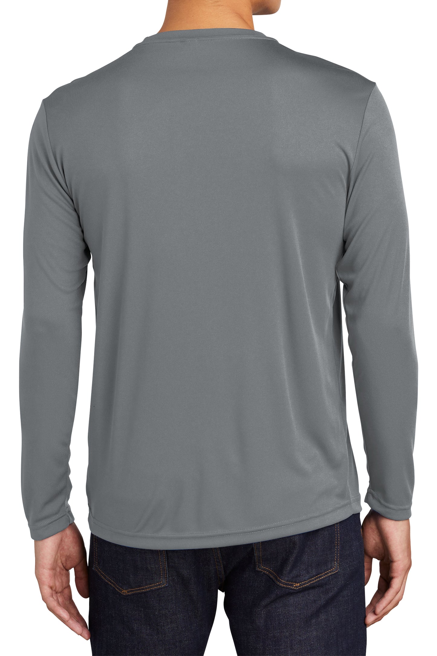 TCTG Team Spirit Athletic Wicking Long Sleeve Tee – College, Sports, High School & Fan Apparel - Gray