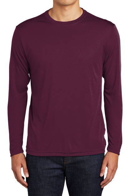 TCTG Team Spirit Athletic Wicking Long Sleeve Tee – College, Sports, High School & Fan Apparel - Maroon