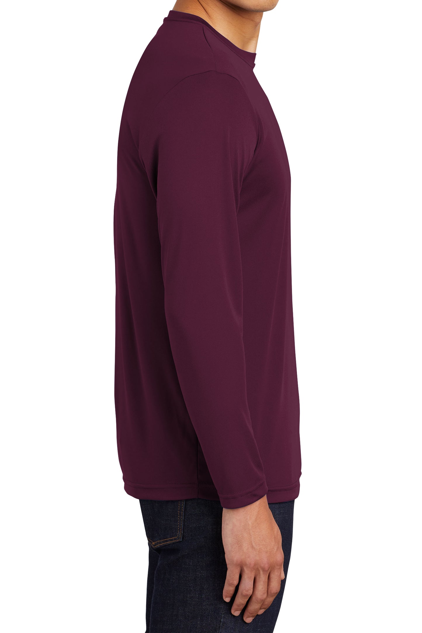 TCTG Team Spirit Athletic Wicking Long Sleeve Tee – College, Sports, High School & Fan Apparel - Maroon