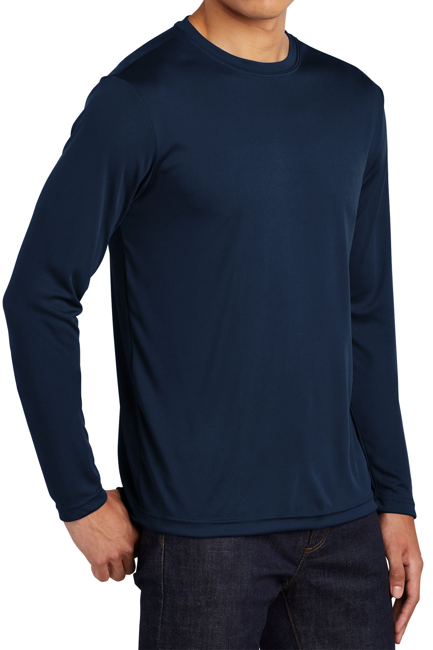 TCTG Team Spirit Athletic Wicking Long Sleeve Tee – College, Sports, High School & Fan Apparel - Navy