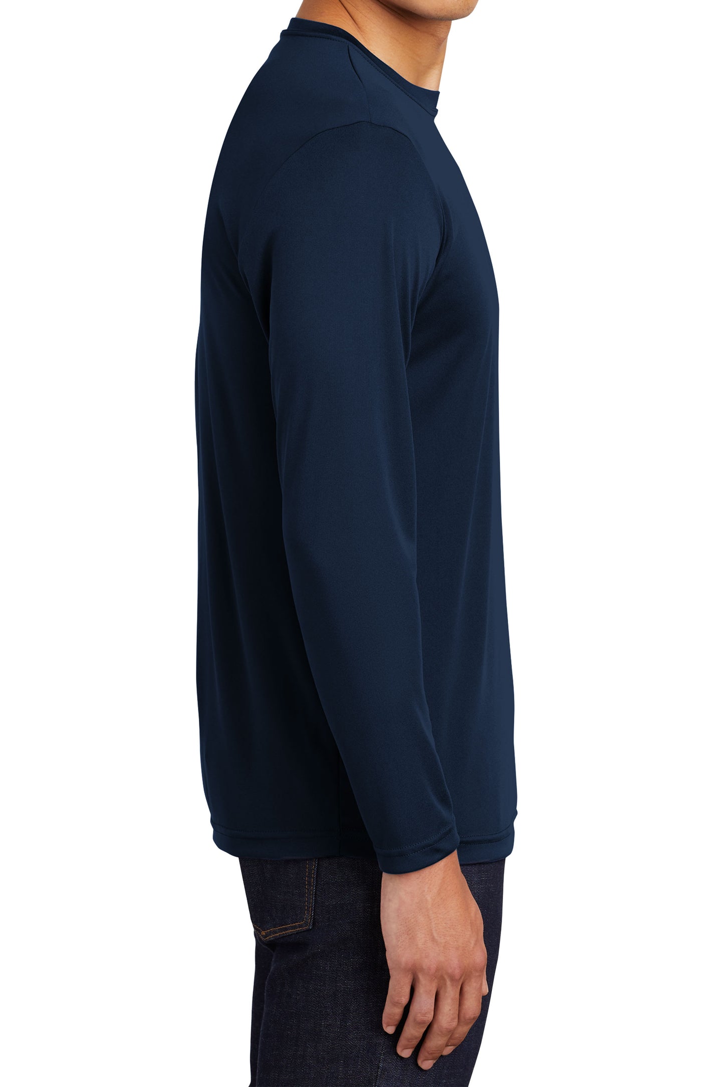 TCTG Team Spirit Athletic Wicking Long Sleeve Tee – College, Sports, High School & Fan Apparel - Navy