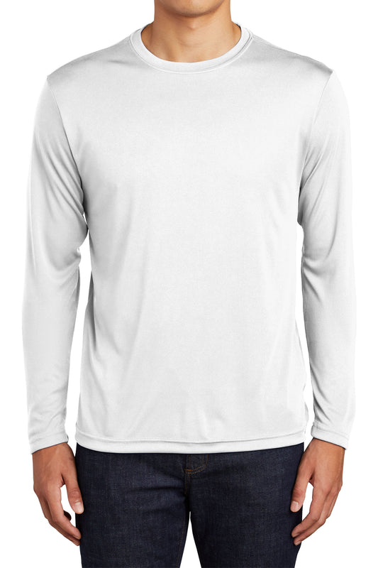 TCTG Team Spirit Athletic Wicking Long Sleeve Tee – College, Sports, High School & Fan Apparel - White