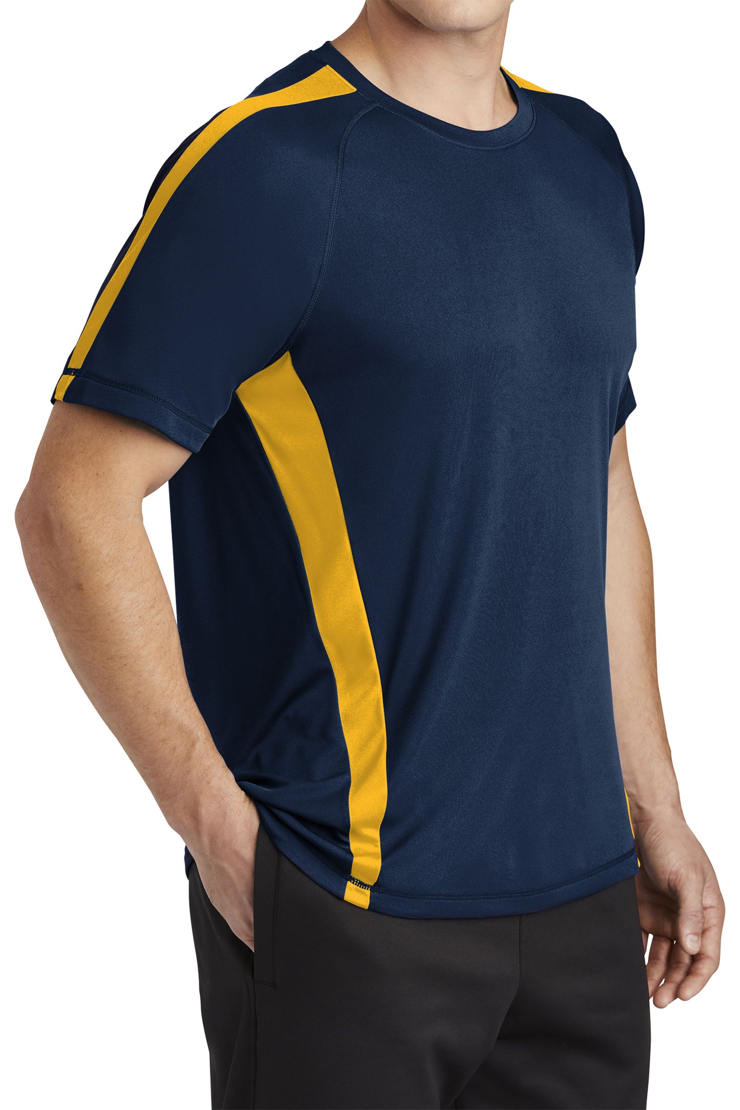 TCTG Team Spirit Athletic Wicking Colorblock Tee – College, Sports, High School & Fan Apparel -  Navy/ Gold