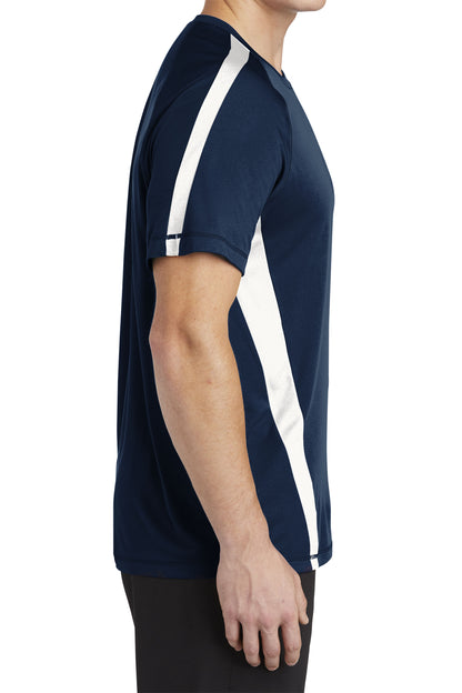 TCTG Team Spirit Athletic Wicking Colorblock Tee – College, Sports, High School & Fan Apparel - Navy/ White