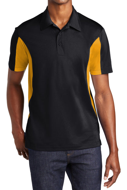 TCTG Team Spirit Athletic Wicking Colorblock Polo – College, Sports, High School & Fan Apparel - Black/ Gold