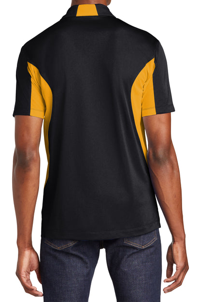 TCTG Team Spirit Athletic Wicking Colorblock Polo – College, Sports, High School & Fan Apparel - Black/ Gold