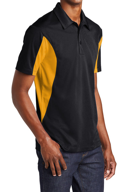 TCTG Team Spirit Athletic Wicking Colorblock Polo – College, Sports, High School & Fan Apparel - Black/ Gold