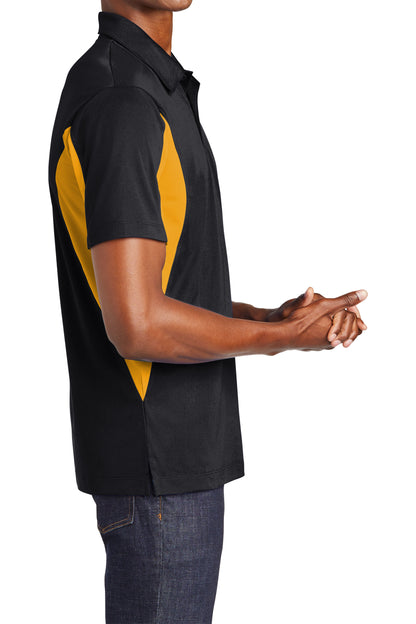 TCTG Team Spirit Athletic Wicking Colorblock Polo – College, Sports, High School & Fan Apparel - Black/ Gold