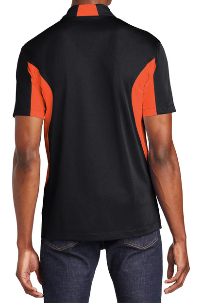 TCTG Team Spirit Athletic Wicking Colorblock Polo – College, Sports, High School & Fan Apparel - Black/ Orange