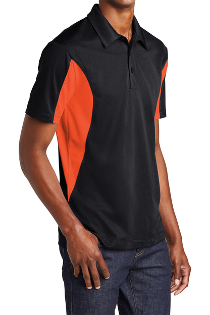 TCTG Team Spirit Athletic Wicking Colorblock Polo – College, Sports, High School & Fan Apparel - Black/ Orange