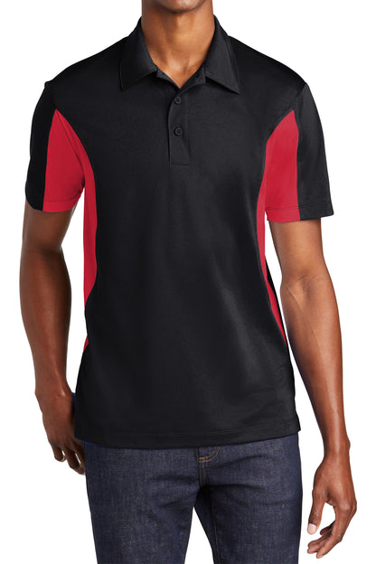 TCTG Team Spirit Athletic Wicking Colorblock Polo – College, Sports, High School & Fan Apparel - Black/ Red