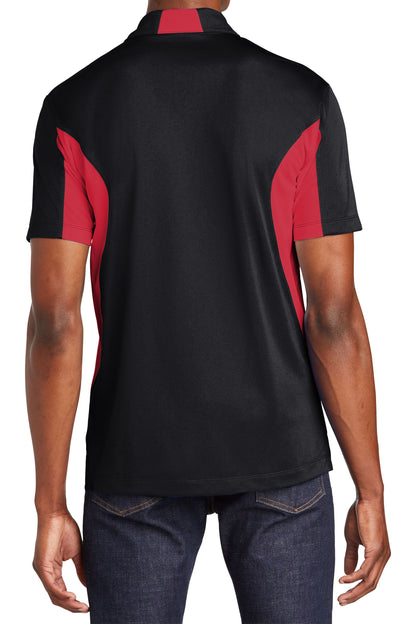 TCTG Team Spirit Athletic Wicking Colorblock Polo – College, Sports, High School & Fan Apparel - Black/ Red