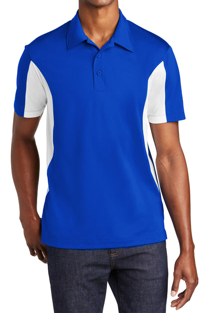 TCTG Team Spirit Athletic Wicking Colorblock Polo – College, Sports, High School & Fan Apparel - Blue/ White