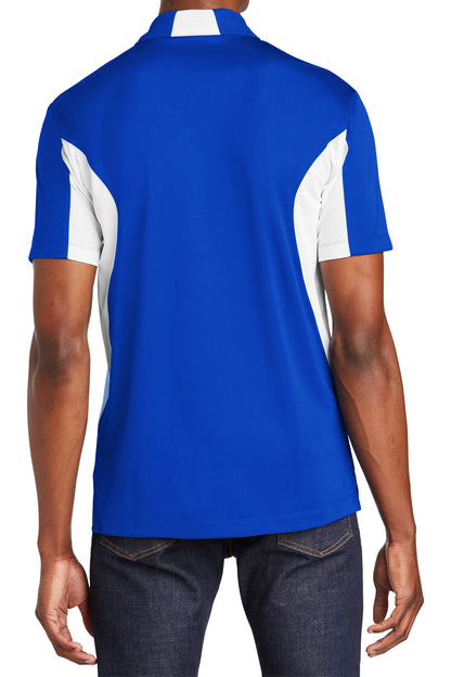 TCTG Team Spirit Athletic Wicking Colorblock Polo – College, Sports, High School & Fan Apparel - Blue/ White