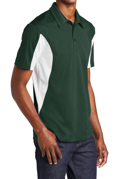 TCTG Team Spirit Athletic Wicking Colorblock Polo – College, Sports, High School & Fan Apparel - Forest Green/ White