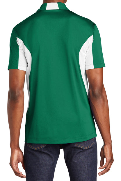 TCTG Team Spirit Athletic Wicking Colorblock Polo – College, Sports, High School & Fan Apparel - Green/ White