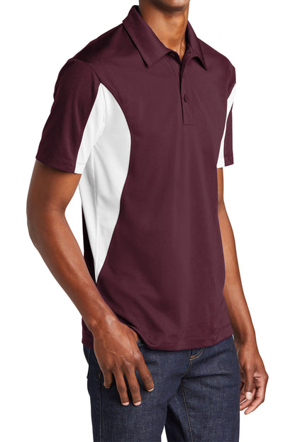 TCTG Team Spirit Athletic Wicking Colorblock Polo – College, Sports, High School & Fan Apparel - Maroon/ White