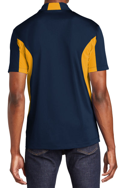 TCTG Team Spirit Athletic Wicking Colorblock Polo – College, Sports, High School & Fan Apparel - Navy/ Gold