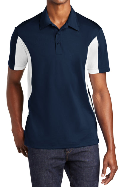 TCTG Team Spirit Athletic Wicking Colorblock Polo – College, Sports, High School & Fan Apparel - Navy/ White