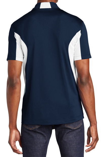 TCTG Team Spirit Athletic Wicking Colorblock Polo – College, Sports, High School & Fan Apparel - Navy/ White