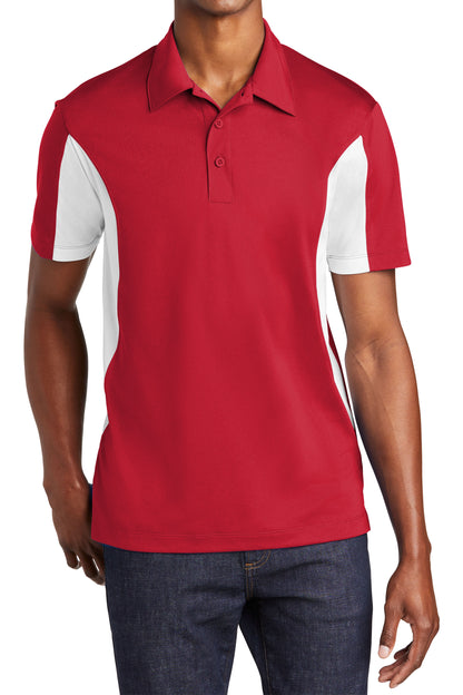 TCTG Team Spirit Athletic Wicking Colorblock Polo – College, Sports, High School & Fan Apparel - Red/ White