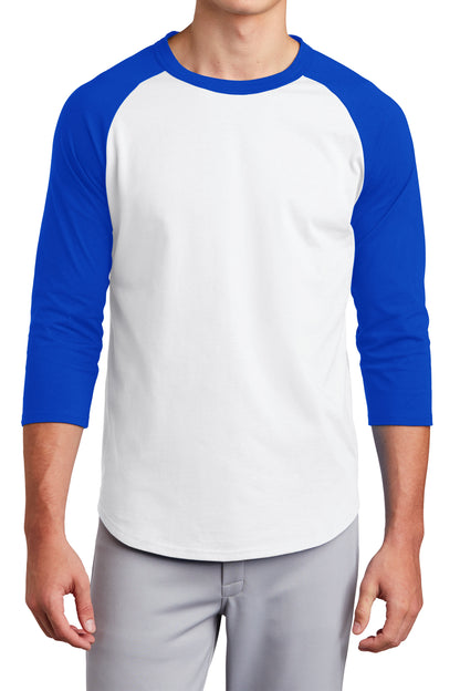 TCTG Team Spirit Colorblock Raglan Jersey – College, Sports, High School & Fan Apparel - White/ Blue