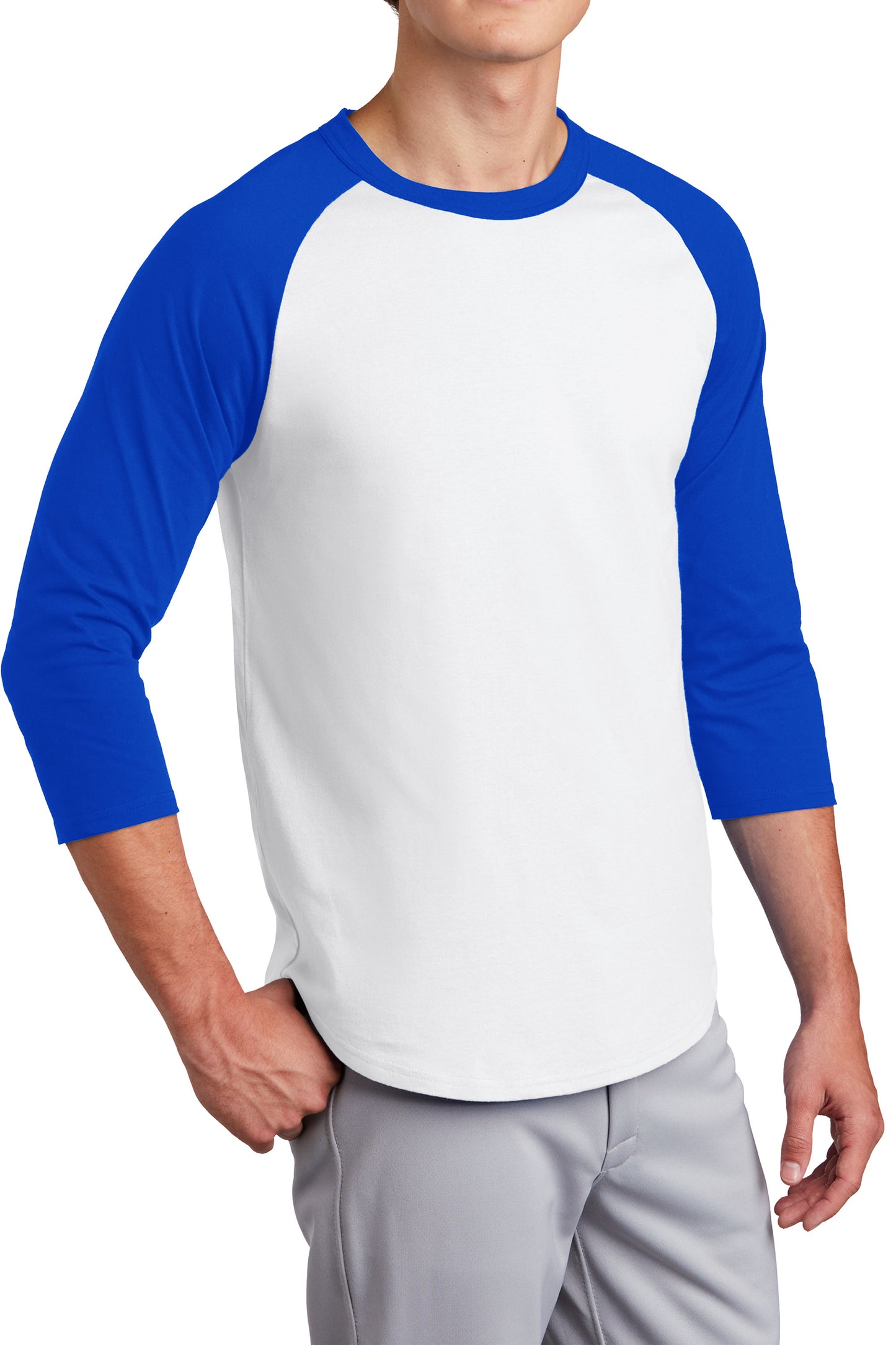 TCTG Team Spirit Colorblock Raglan Jersey – College, Sports, High School & Fan Apparel - White/ Blue