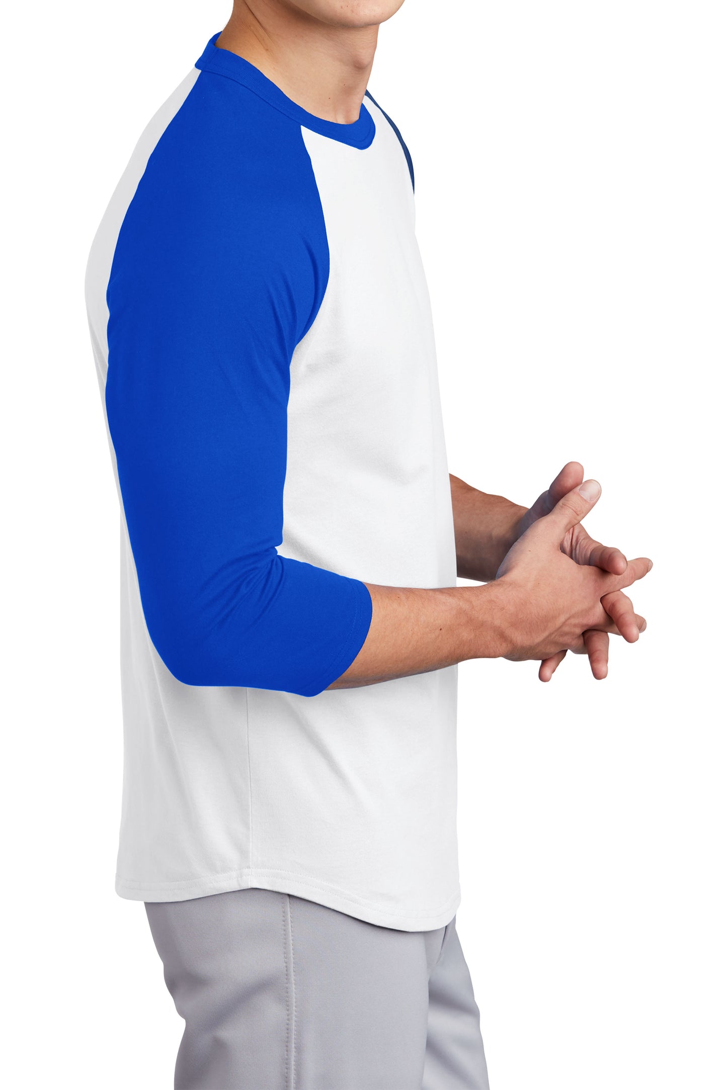 TCTG Team Spirit Colorblock Raglan Jersey – College, Sports, High School & Fan Apparel - White/ Blue