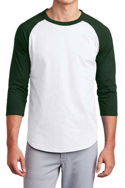 TCTG Team Spirit Colorblock Raglan Jersey – College, Sports, High School & Fan Apparel - White/ Forest