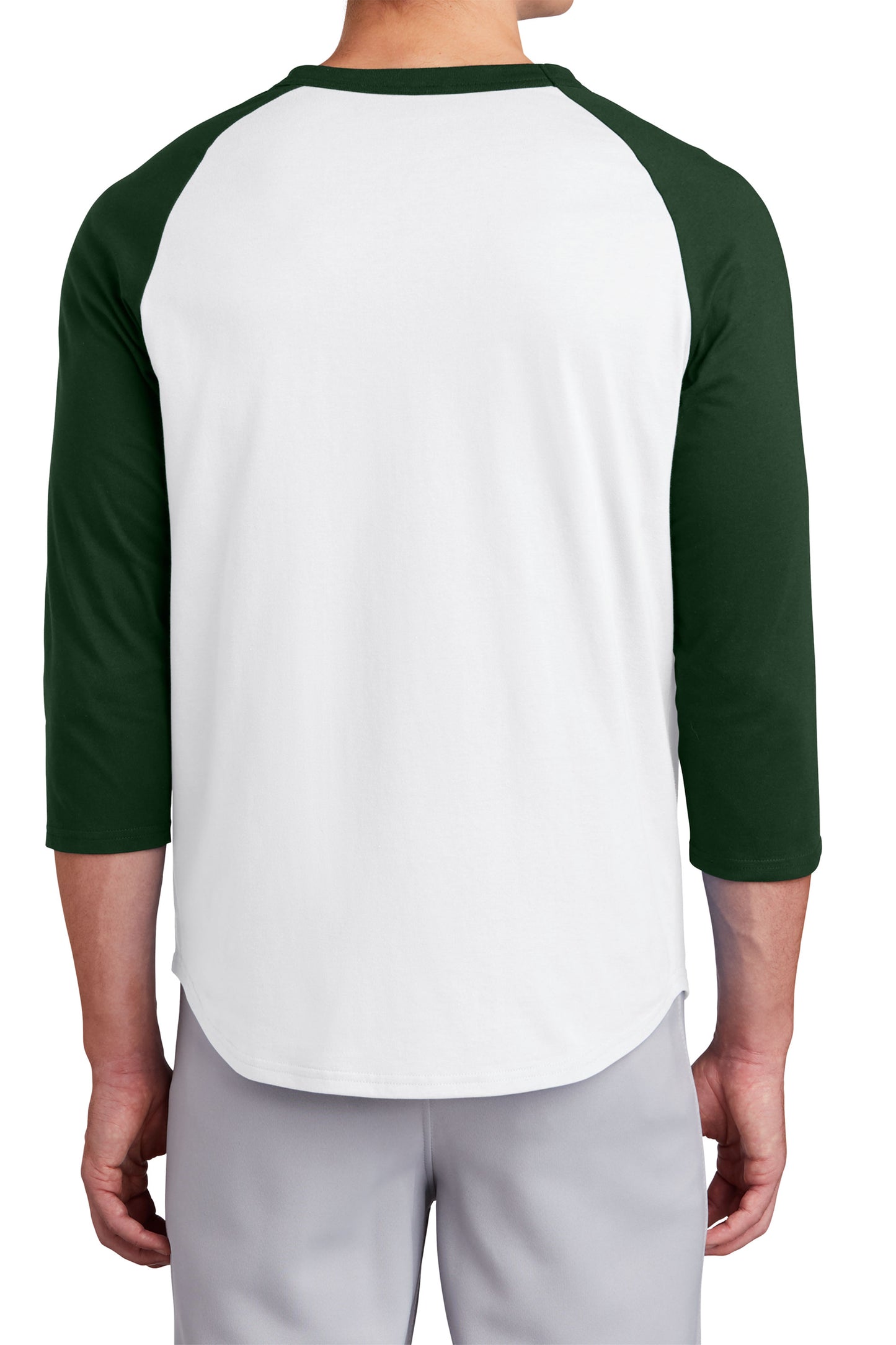 TCTG Team Spirit Colorblock Raglan Jersey – College, Sports, High School & Fan Apparel - White/ Forest