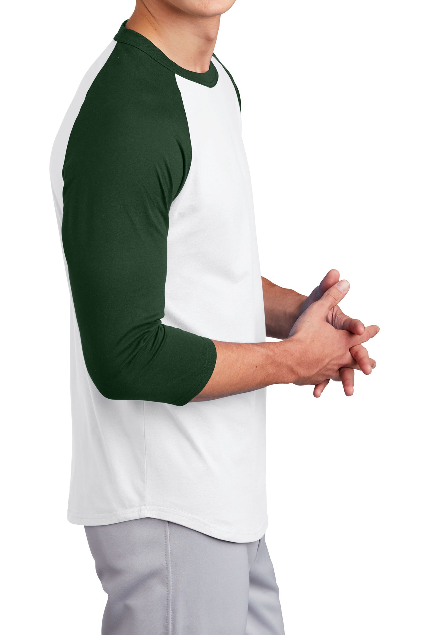 TCTG Team Spirit Colorblock Raglan Jersey – College, Sports, High School & Fan Apparel - White/ Forest