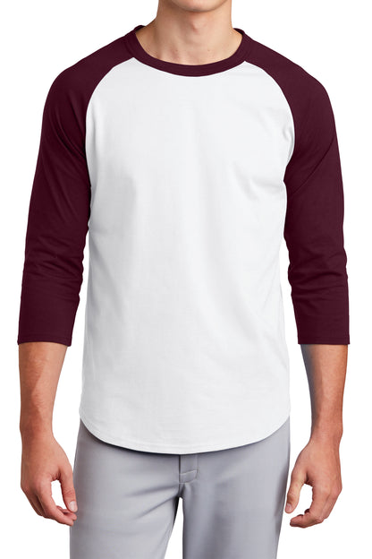 TCTG Team Spirit Colorblock Raglan Jersey – College, Sports, High School & Fan Apparel - White/ Maroon