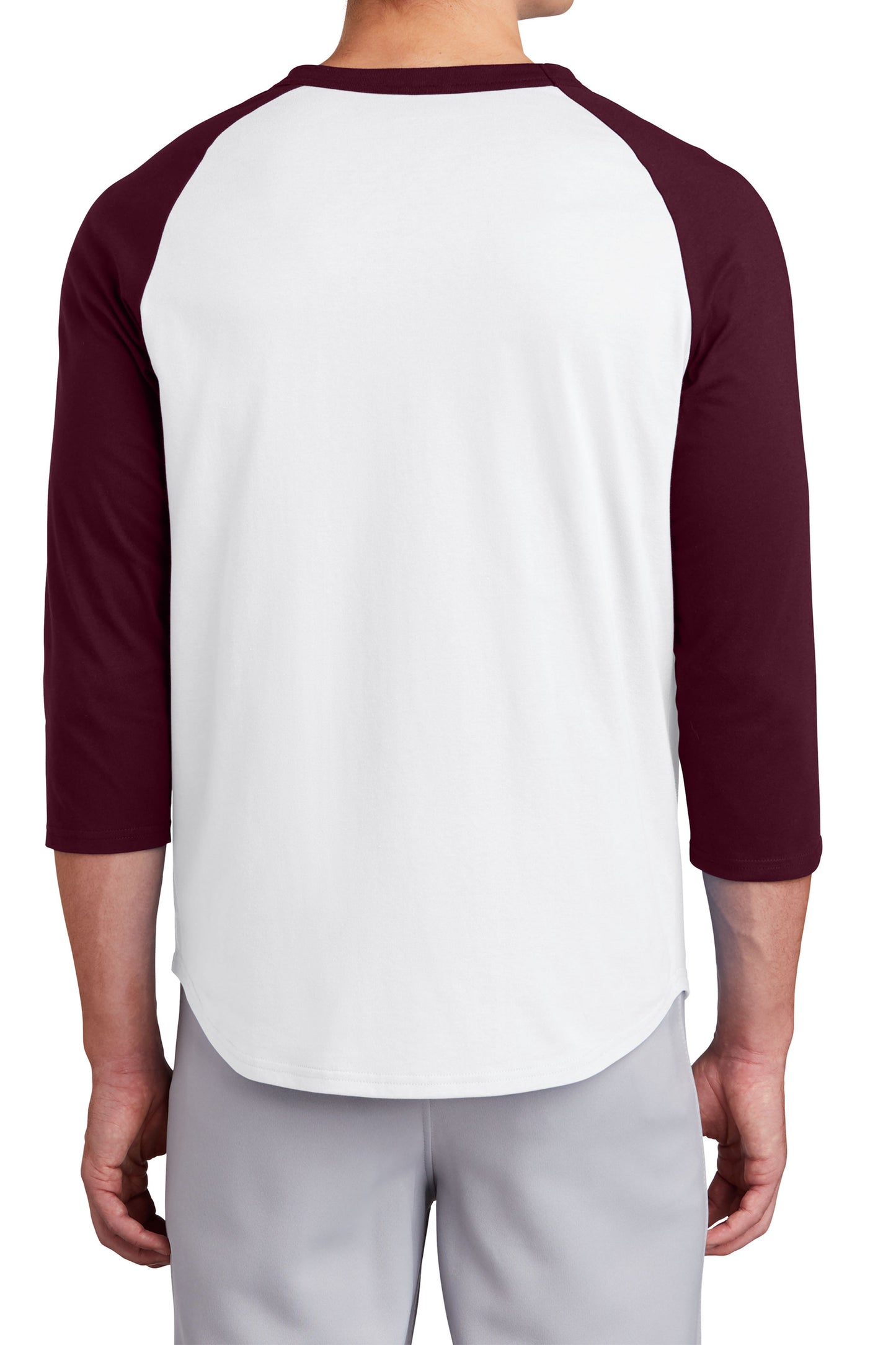 TCTG Team Spirit Colorblock Raglan Jersey – College, Sports, High School & Fan Apparel - White/ Maroon